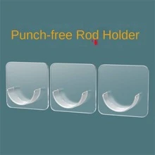 No-Drilling Telescopic Rod Bracket With Adhesive Hook For Home Bathroom Kitchen Window Curtain Rod, Strong Adhesive Acrylic Tape Included Decorations Decor Festival Decor Room Decor Home Decor Bed Room Decor Dress Pants Shoes Jeans Boots Skirt Bedroom, Organizer, Home Storage, White T Shirt Women, Black Pants Women, Ladies Winter Clothes, Dress,