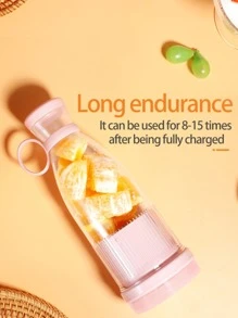 Mini Liquidificador Portátil 400ml 6 Lâminas Inox - Recarregável USB - Mini Fresh Juice Rosa e Azul - Rosa Bebê - Visão 7