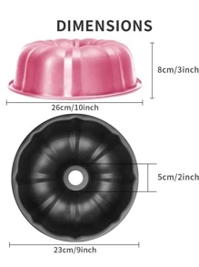 Molde para Hornear Tartas Rosca Antiadherente Reposteria 26CM - Rosa - Ver 5