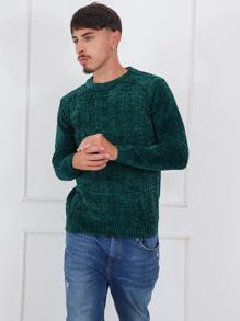 Men Knit Tops - 軍綠色 - 查看 3