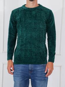 Men Knit Tops - 軍綠色 - 查看 4