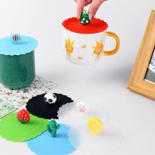 1入組可愛草莓裝飾杯蓋 - 綠色 - 查看 1