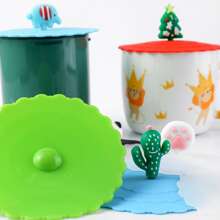 1入組可愛草莓裝飾杯蓋 - 綠色 - 查看 5