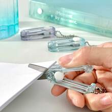 1 pieza/4 piezas Tijeras pequeñas portátiles y retráctiles, tijeras plegables multiusos creativas para estudiantes, útiles escolares - Rosa - Ver 6