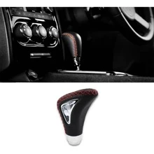 Red Stitching Leather Knob For Universal Car Lever (1 Piece)