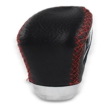 Red Stitching Leather Knob For Universal Car Lever (1 Piece)