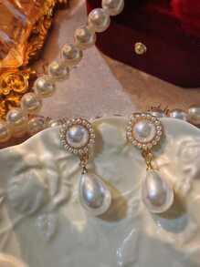 1件装女士新娘耳环，个性化耳钉，婚纱配饰，优雅。情人节配饰