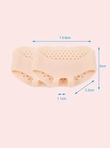 足部保護墊，1對矽膠前足墊防滑減震按摩足部護理墊，保護前足免受磨損和撕裂 - 米色 - 查看 4