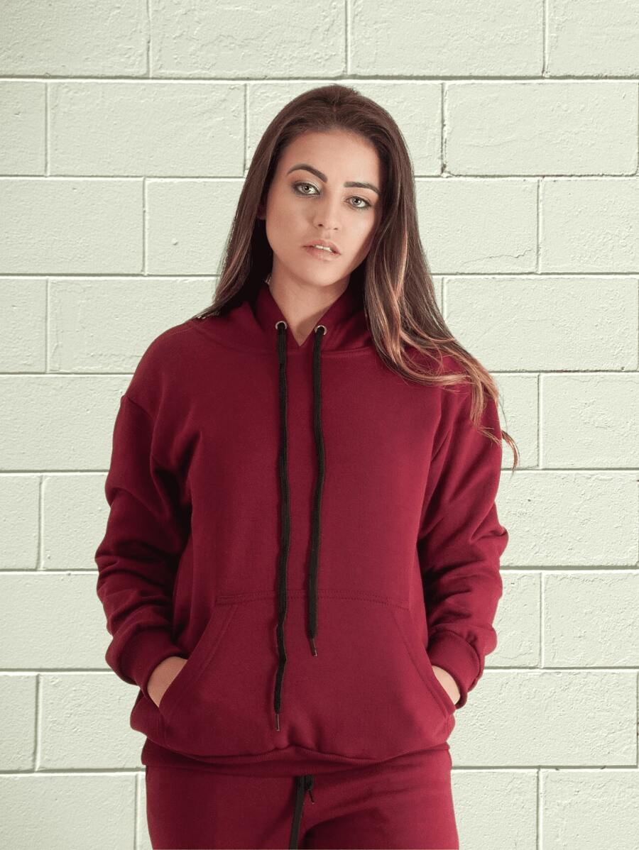 Women Sweatshirts - Màu Đỏ Sâu - Xem 1
