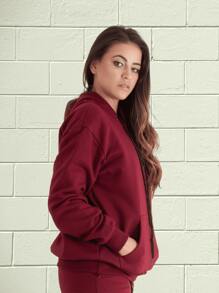 Women Sweatshirts - Màu Đỏ Sâu - Xem 3