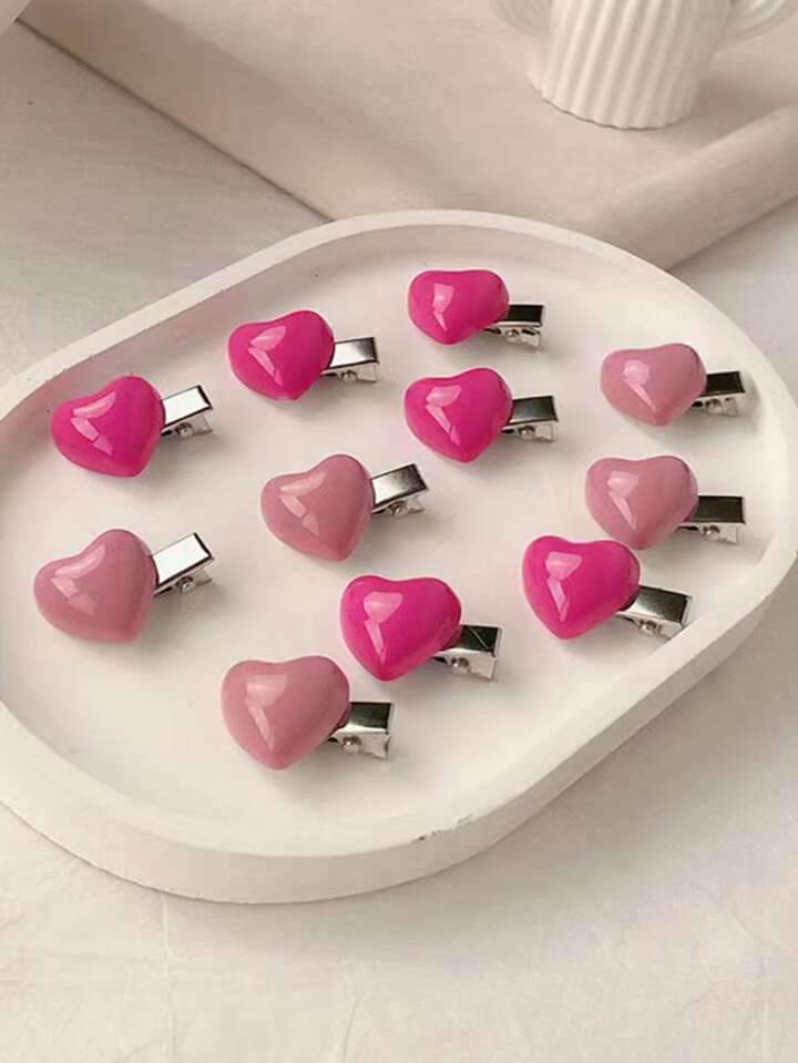 【美品】GUCCI ハート型ヘアクリップ ピンク Gucci インターロッキングG ＆ハート ヘアクリップ ピンク