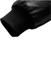 Chamarra Para Hombre Chaqueta Piel Biker Moda Casual MA100 - Negro - Ver 4