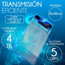 Caja de Disco Duro Externo Gabinete Carcasa 2.5 USB 3.0 SATA Case Externo Transparente Deslizante - transparente - Ver 5