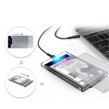 Caja de Disco Duro Externo Gabinete Carcasa 2.5 USB 3.0 SATA Case Externo Transparente Deslizante - transparente - Ver 2