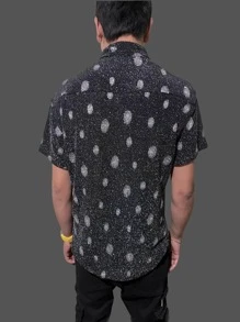 Camisa Brillante Negra - Blanco y Negro - Ver 2