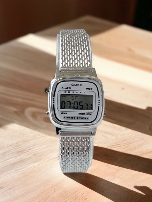 Relógio Feminino GUKE MINI PEQUENO Rose, dourado e prata.