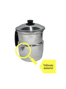 Leiteira, Fervedor de Leite com Apito 1,5L em alumínio polido - Prata - Visão 1