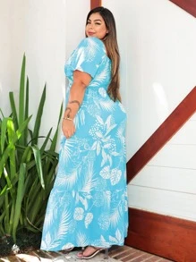 Plus Size Dresses - Baby Blue - View 3