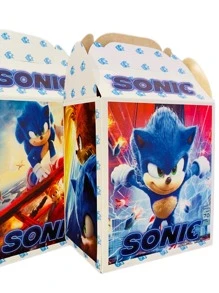 Kit de Fiesta de Personaje Sonic Desechables 40 pz Artículos Carton Platos Vasos Dulceros Palomeros 10 invitados - Negro - Ver 4