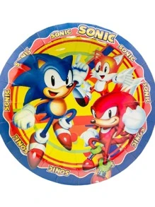 Kit de Fiesta de Personaje Sonic Desechables 40 pz Artículos Carton Platos Vasos Dulceros Palomeros 10 invitados - Negro - Ver 5