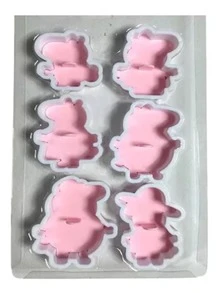 Cortadores Galletas Impresión 3d Animales Puerquitos animados - Rosa - Ver 3