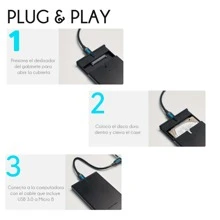 Enclosure Case SSD HDD 2.5 Sata Usb 3.0 Vention Hard Drive Up To 6tb Usb Micro B 2.5 Inch - Black - View 5