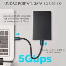 Enclosure Case SSD HDD 2.5 Sata Usb 3.0 Vention Hard Drive Up To 6tb Usb Micro B 2.5 Inch - Black - View 11