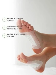 10 Parches Desintoxicantes y Limpieza Para Pies. Ingredientes Naturales. - Blanco - Ver 3