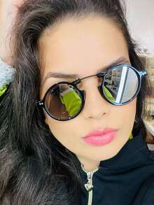 Women Sunglasses - 黑與白 - 查看 5