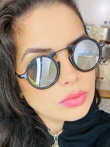 Women Sunglasses - 黑與白 - 查看 1