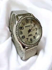 Relógio Feminino Pallyjane ZIRCONIA a Prova D'água Rose, dourado e prata. - Prata - Visão 2