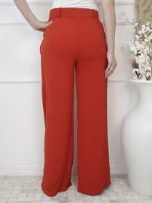 Women Pants - 橘色 - 查看 3