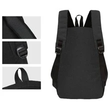 Shendy Vendy Mochila Laptop De Gran Capacidad 15.6" Impermeable Escolar Con Carga Usb, bolso para estudiantes hombres y mujeres resistente al desgaste para viaje diario - Negro - Ver 5