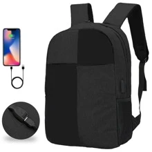 Shendy Vendy Mochila Laptop De Gran Capacidad 15.6" Impermeable Escolar Con Carga Usb, bolso para estudiantes hombres y mujeres resistente al desgaste para viaje diario - Negro - Ver 2