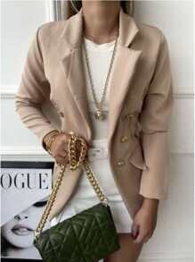 Women Blazers - 米色 - 查看 2
