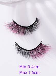 假睫毛，7 對貓眼色尾眼加長睫毛假睫毛假睫毛條 - 粉色 - 查看 4
