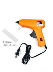 Practica pistola de silicona facil de usar con repuesto - Naranja Coral - Ver 1