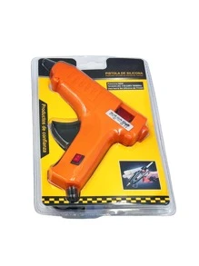 Practica pistola de silicona facil de usar con repuesto - Naranja Coral - Ver 2