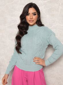 Women Sweaters - 霧霾藍 - 查看 1