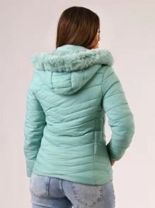 Women Winter Coats - Green - View 3