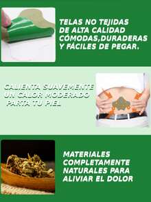 10 Parches Para Dolor Muscular Columna, Espalda Baja, Hombros, ETC. Ingredientes Naturales. - Verde militar - Ver 5