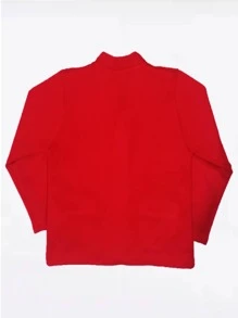Open Sweater With Button Roma Knit School Uniform Reduced Sizes - Red - View 4