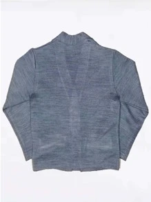 Open Sweater With Button Roma Knit School Uniform Reduced Sizes - Grey - View 4