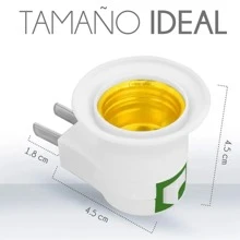 Portalámpara Adaptador Enchufe Socket Con Clavija Y Apagador 110v E27 - Blanco - Ver 4