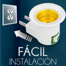 Portalámpara Adaptador Enchufe Socket Con Clavija Y Apagador 110v E27 - Blanco - Ver 2