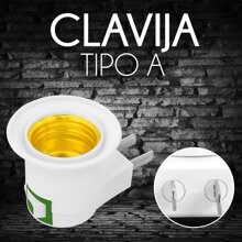 Portalámpara Adaptador Enchufe Socket Con Clavija Y Apagador 110v E27 - Blanco - Ver 7