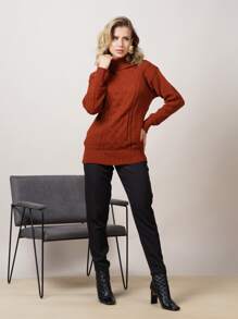 Women Knit Tops - Rỉ Nâu - Xem 6