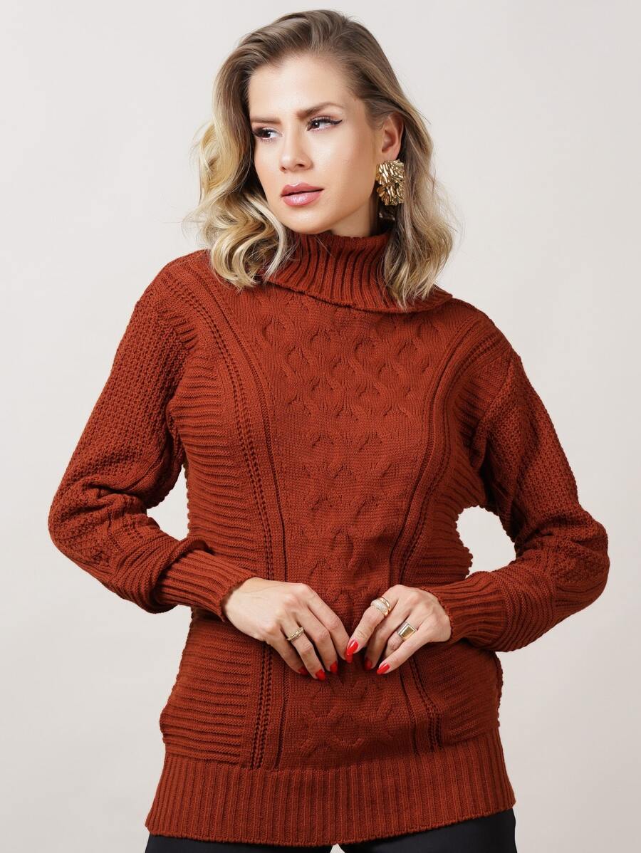 Women Knit Tops - Rỉ Nâu - Xem 1