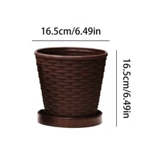 1入組編織植物容器 - 黑色 - 查看 5