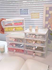 1 pieza Caja de almacenamiento simple y linda con cajones para accesorios del cabello de niña, como lazos, pinzas, diademas y otras joyas, ideal para fiestas de revelación de género, cumpleaños, bodas, fiestas, el regalo perfecto para colegas, amigos y familiares, de vuelta a la escuela